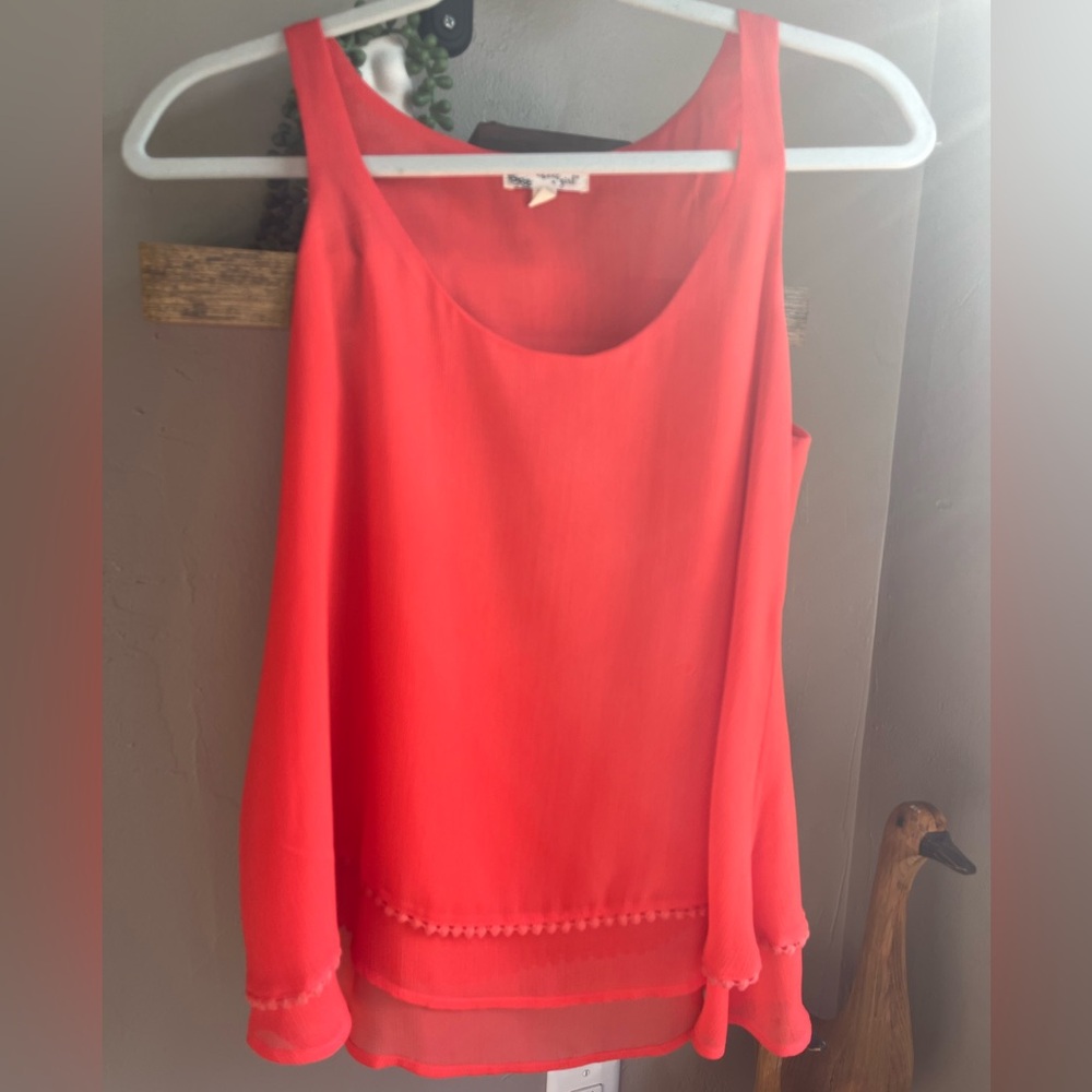 Women's Coral Sleeveless Top